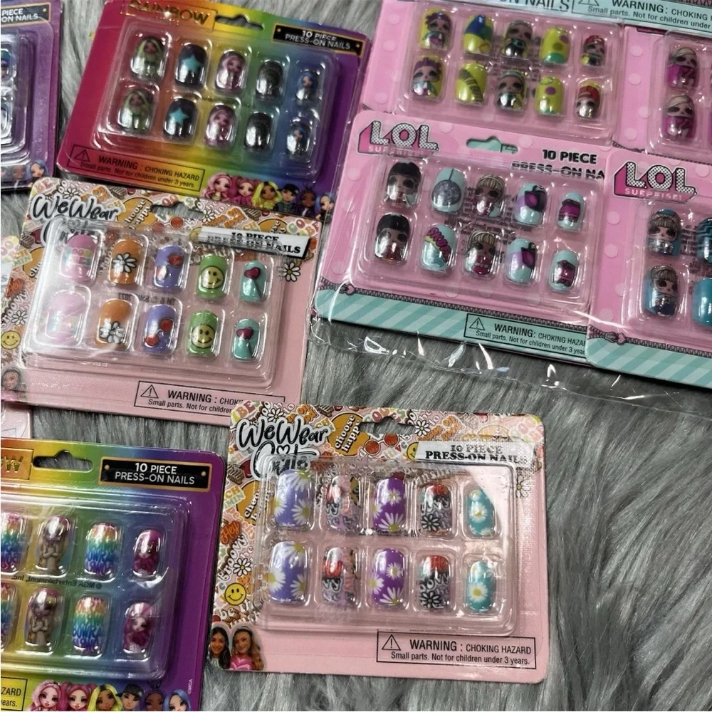 GIRLS Press On Nail Bundle Rainbow High Lol Surprise Floral